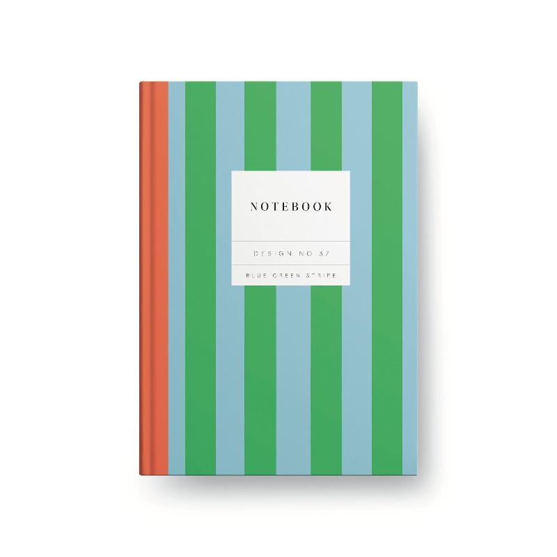 Design No.37 Blue Green Stripe Kaleido Hardback Notebook 