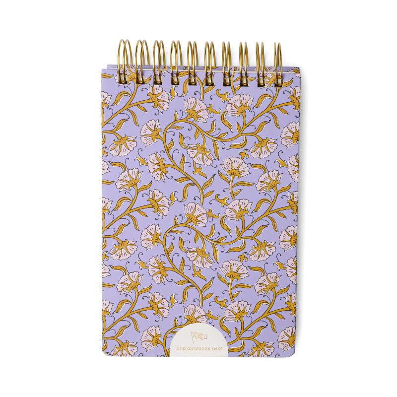 Purple Vintage Floral Chunky Notepad back cover