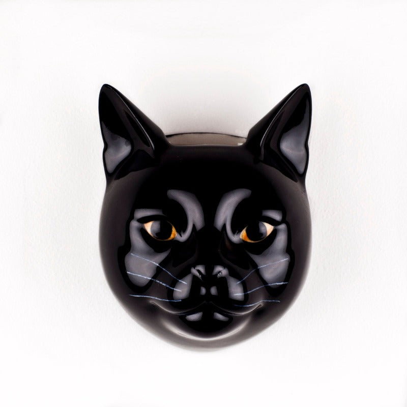 Quail Lucky wall vase black cat