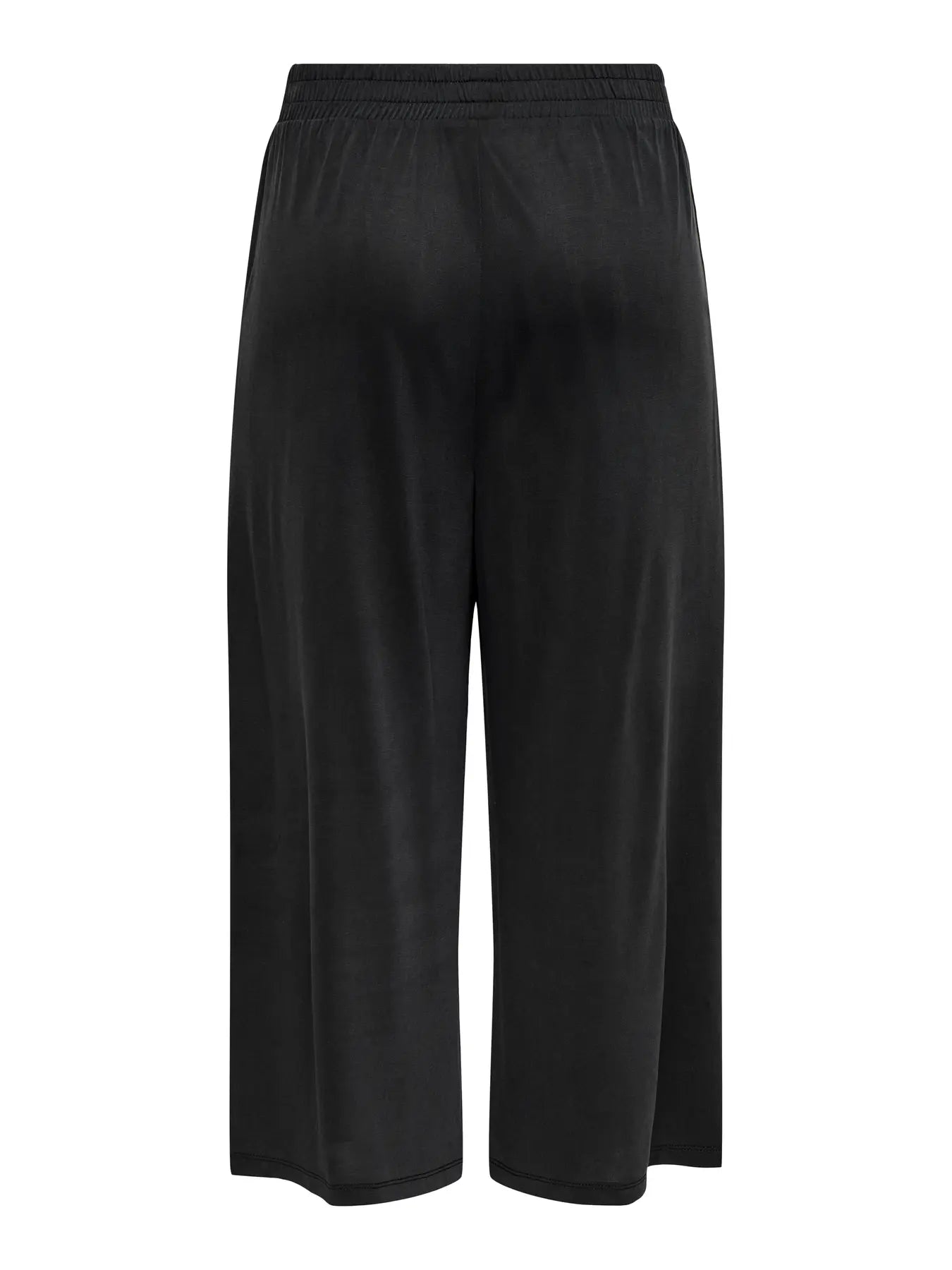 Black wide-leg pants on a white background