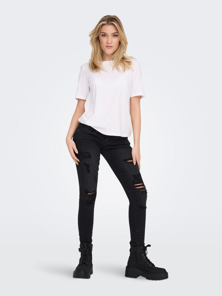 Only Short Sleeve White Tee