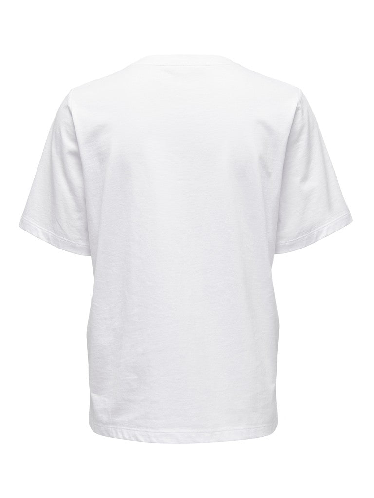 Only Short Sleeve White Tee Plain white t-shirt on a white background