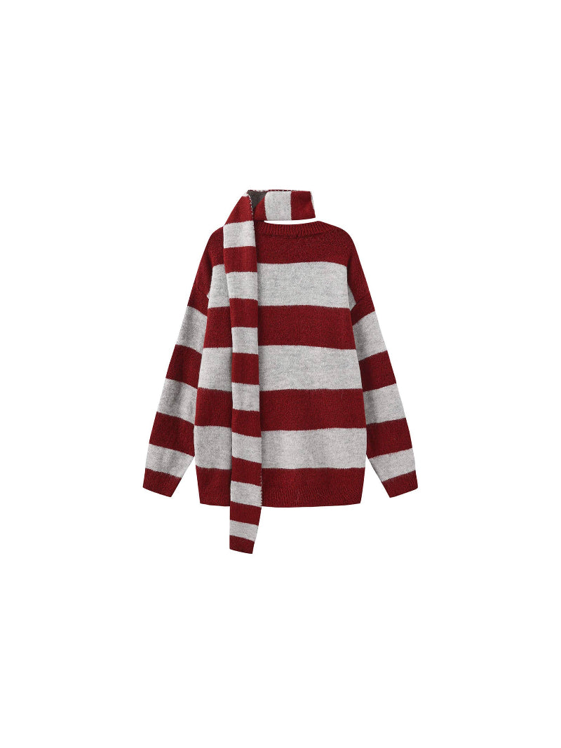Red and white striped sweater on a white background