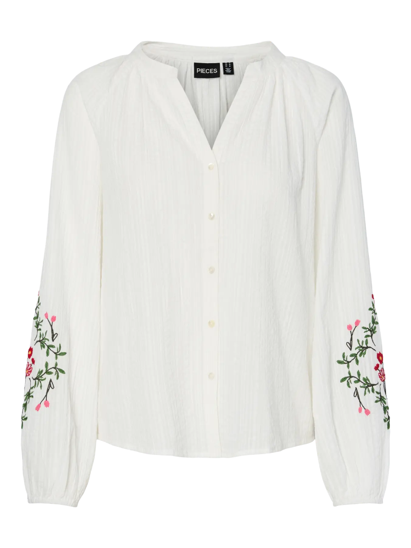 Pieces Sikka Embroidered Sleeve Shirt