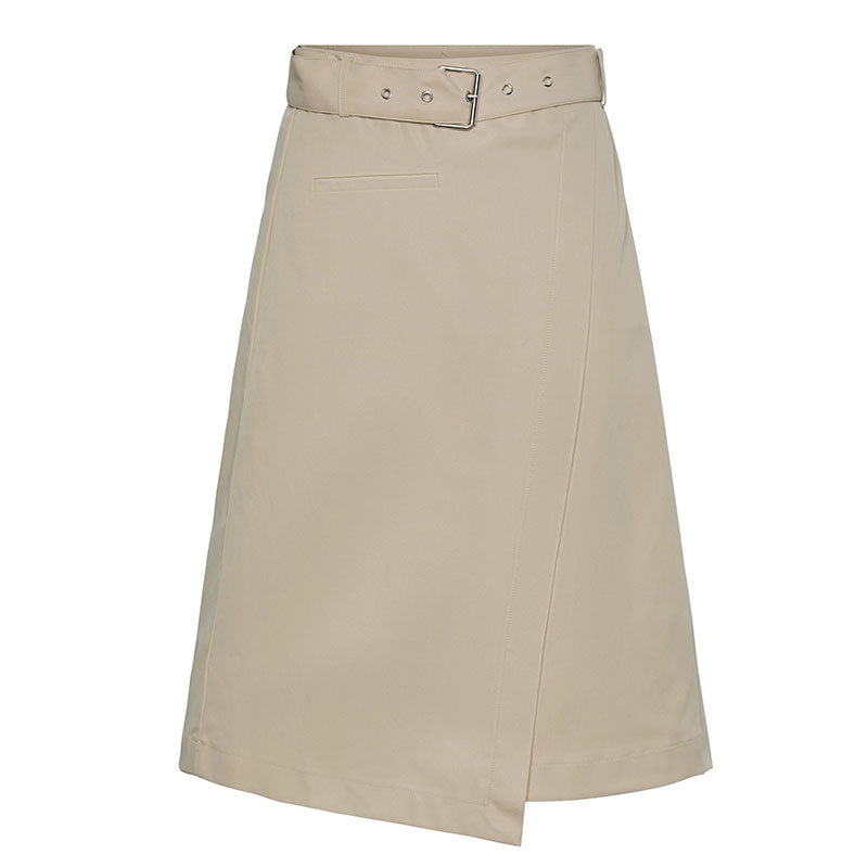 Pieces Jenni asymmetric skirt beige
