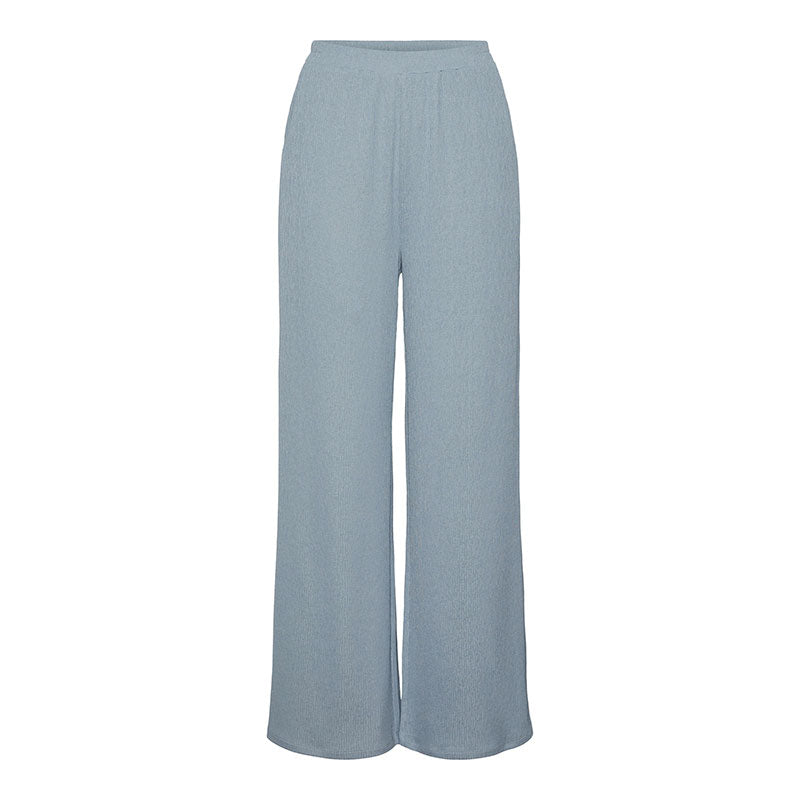 Pieces Jules womens wide leg trousers in pale grey