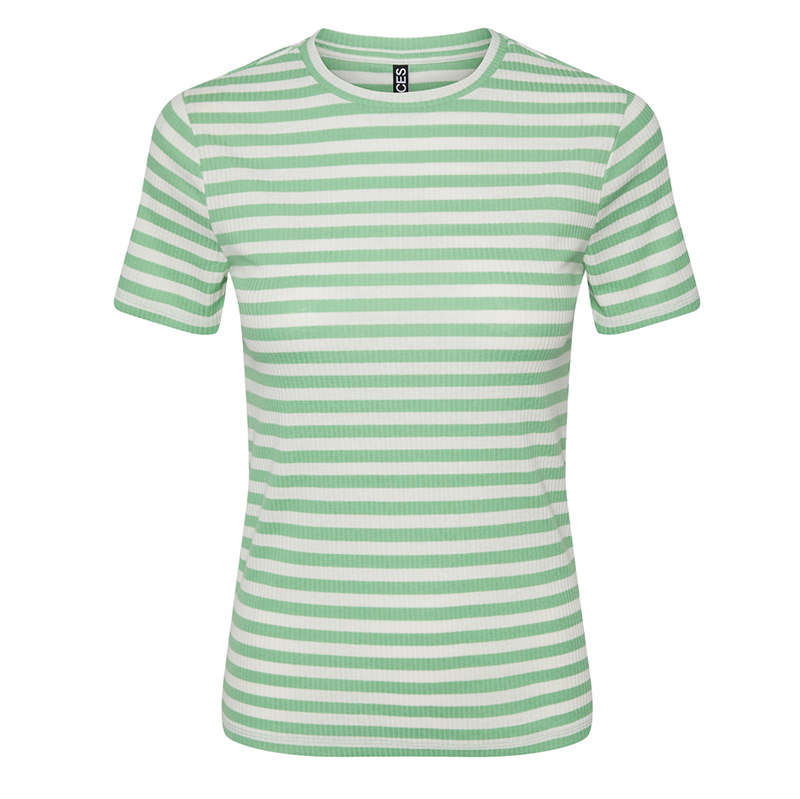 PIECES RUKA STRIPED T-SHIRT IN GREEN