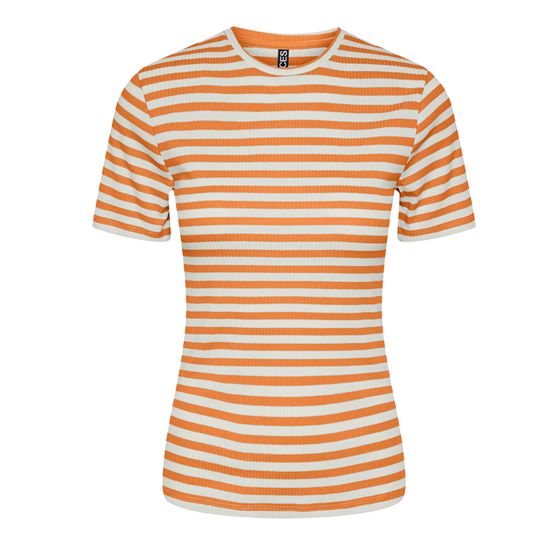 PIECES RUKA TOP ORANGE STRIPES