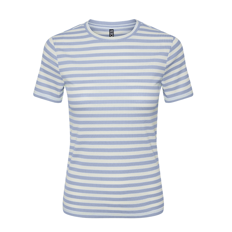 PIECES RUKE STRIPED T-SHIRT BLUE AND WHITE
