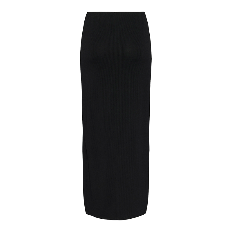 PIECES BLACK ANKLE SKIRT WITH FRONT SPLIT IN BLACK