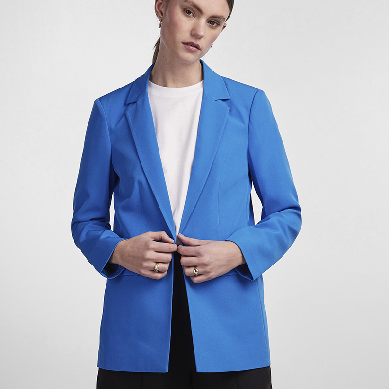 PIECES WOMENS BLUE BLAZER