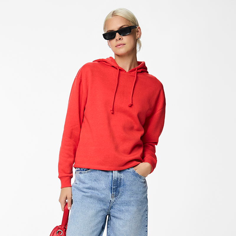 Pieces Chilli Women's Cropped Hoodie Red