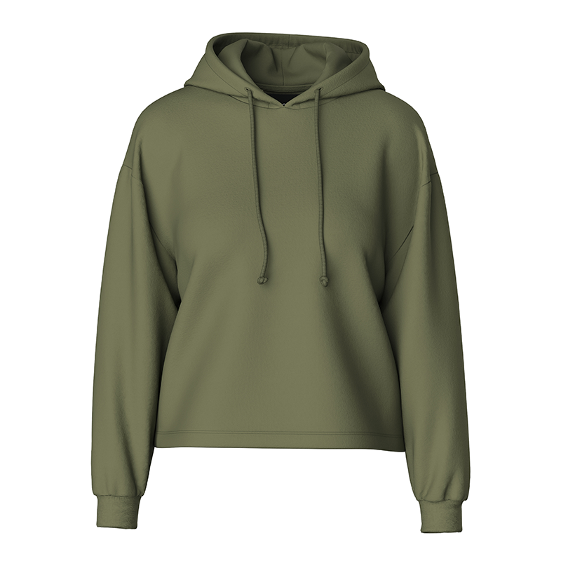 Pieces Chilli Women's Cropped Hoodie Deep Lichen Green front