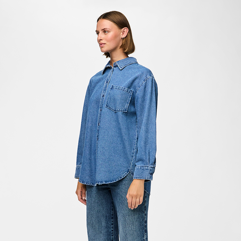 Pieces Maisie Denim Shirt with single breast pocket