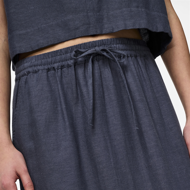 PIECES TIW WAIST SKIRT IN SOFT DENIM BLUE