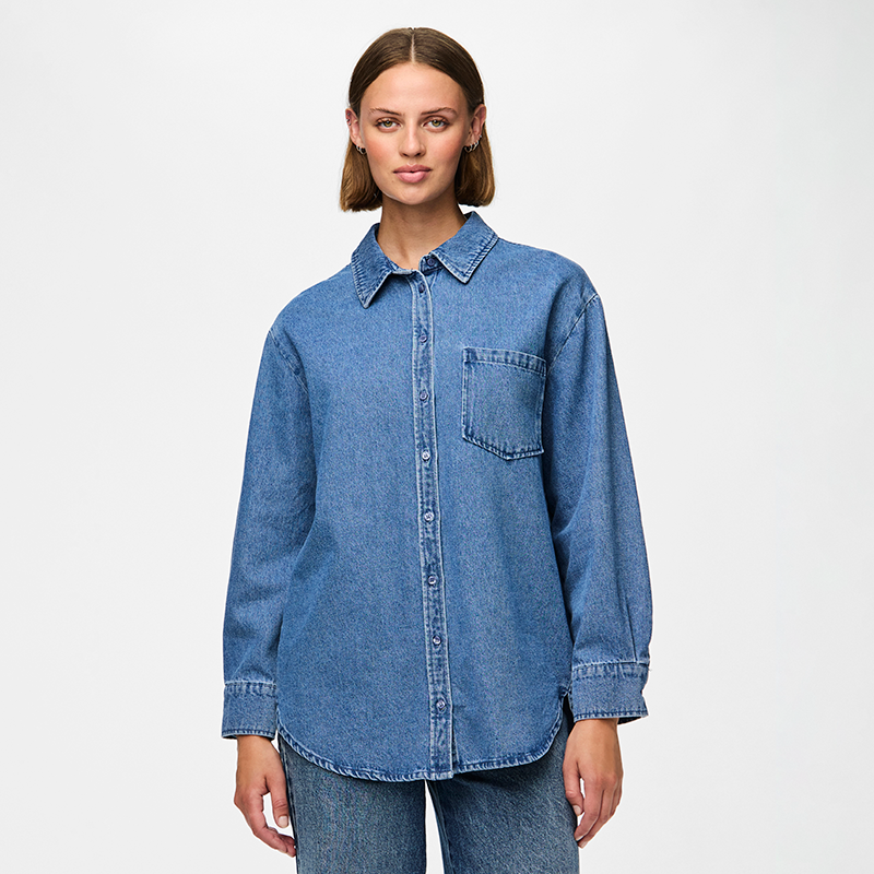 Pieces Maisie Womens Denim Shirt