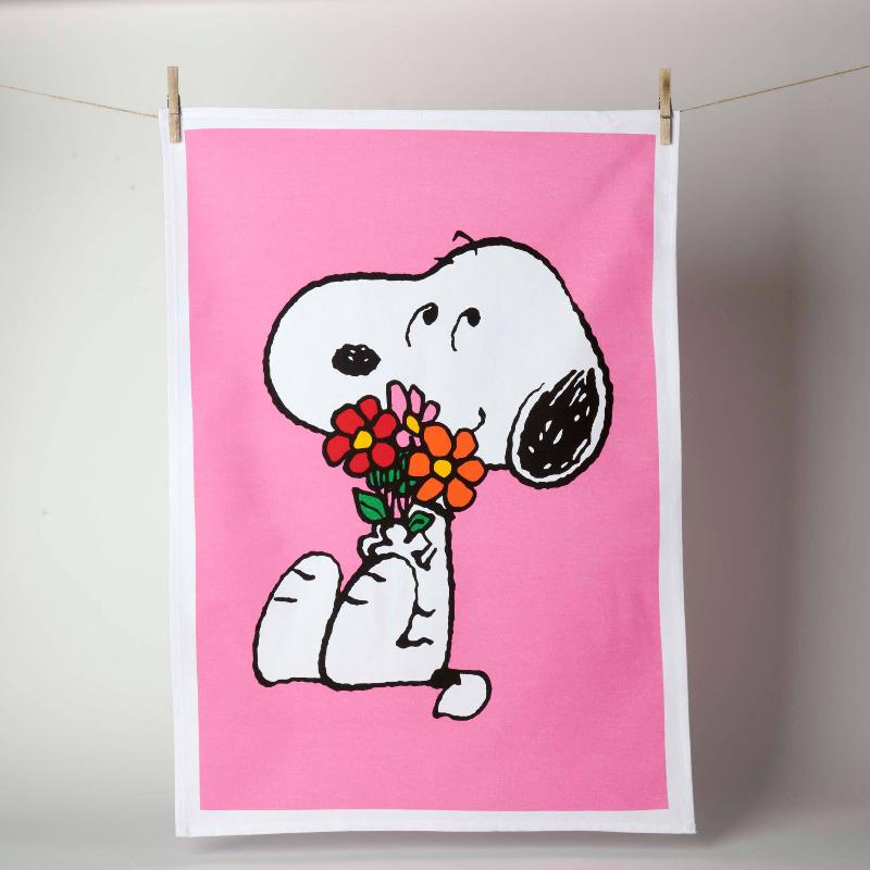 Peanuts Love is in Bloom Tea Towel