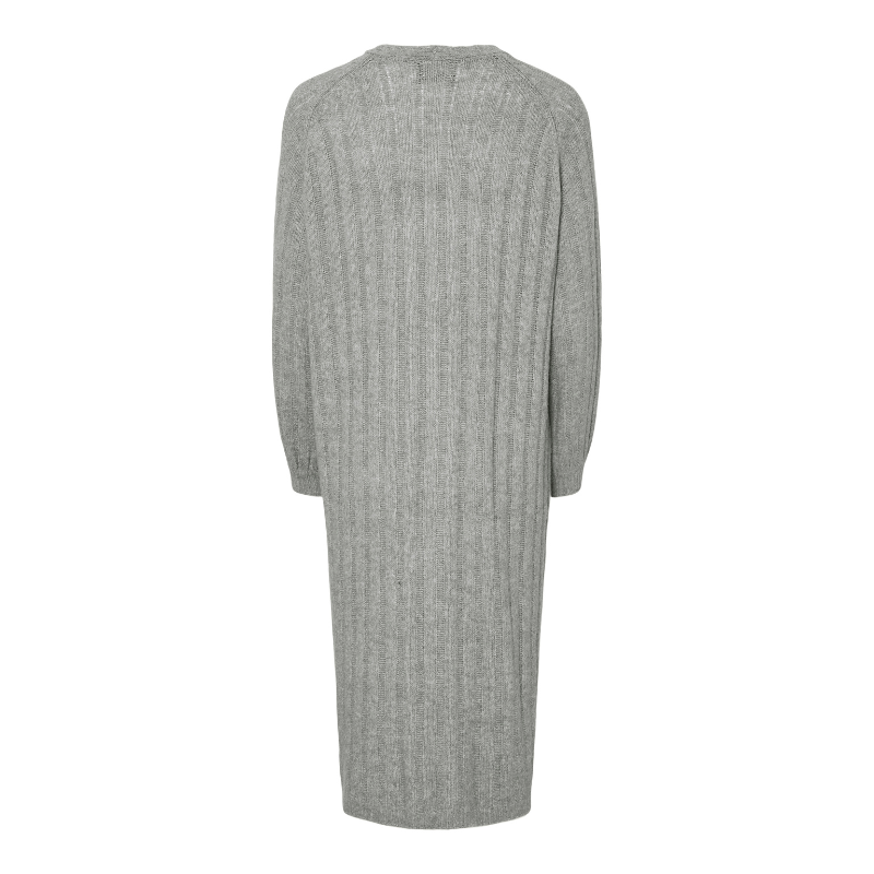 Pieces Maggy Long Grey Cardigan back