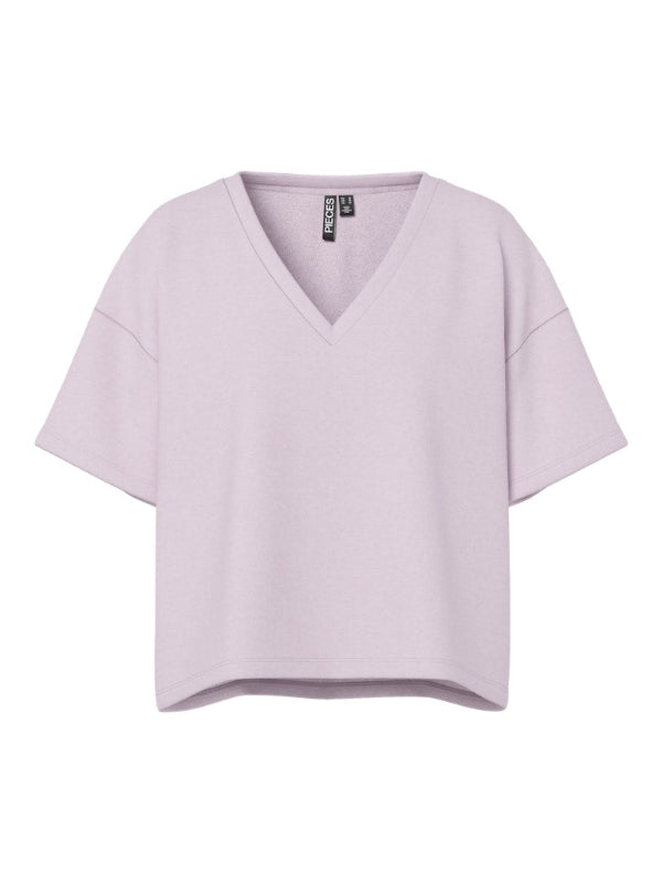 Light purple t-shirt on a white background