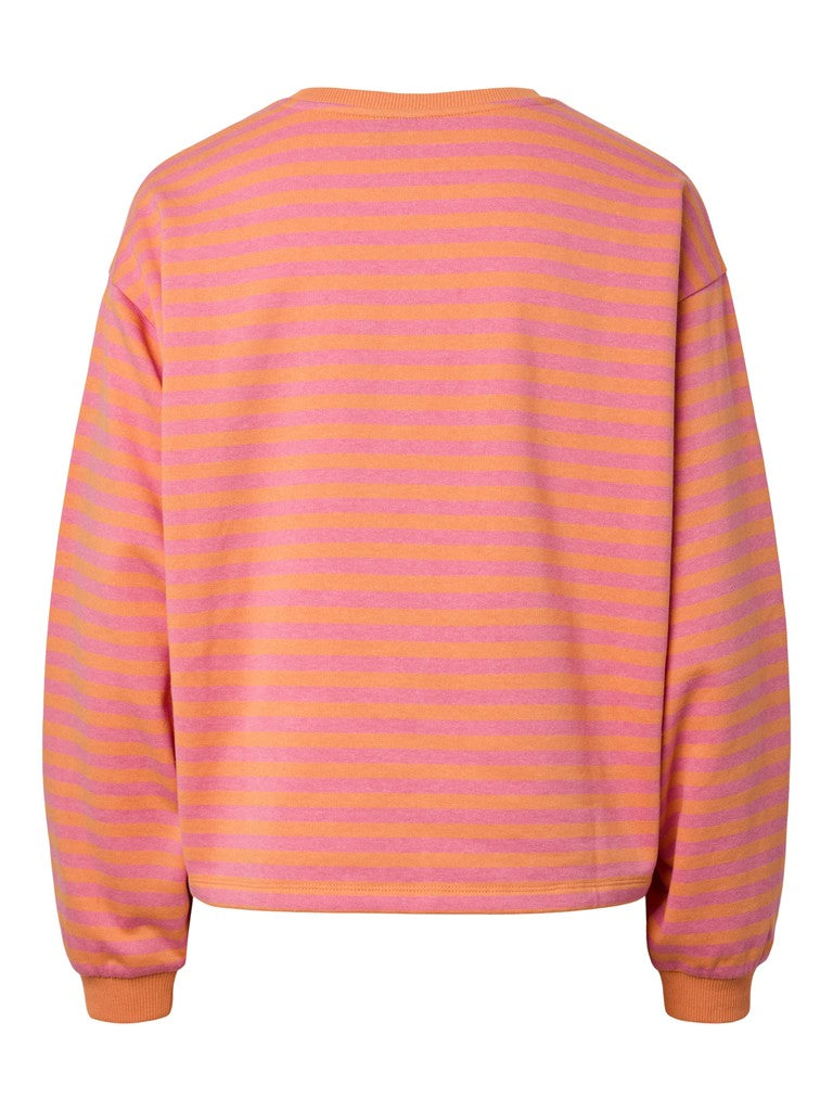 Pieces Flora Sweatshirt Lemonade/Tangerine Stripe back