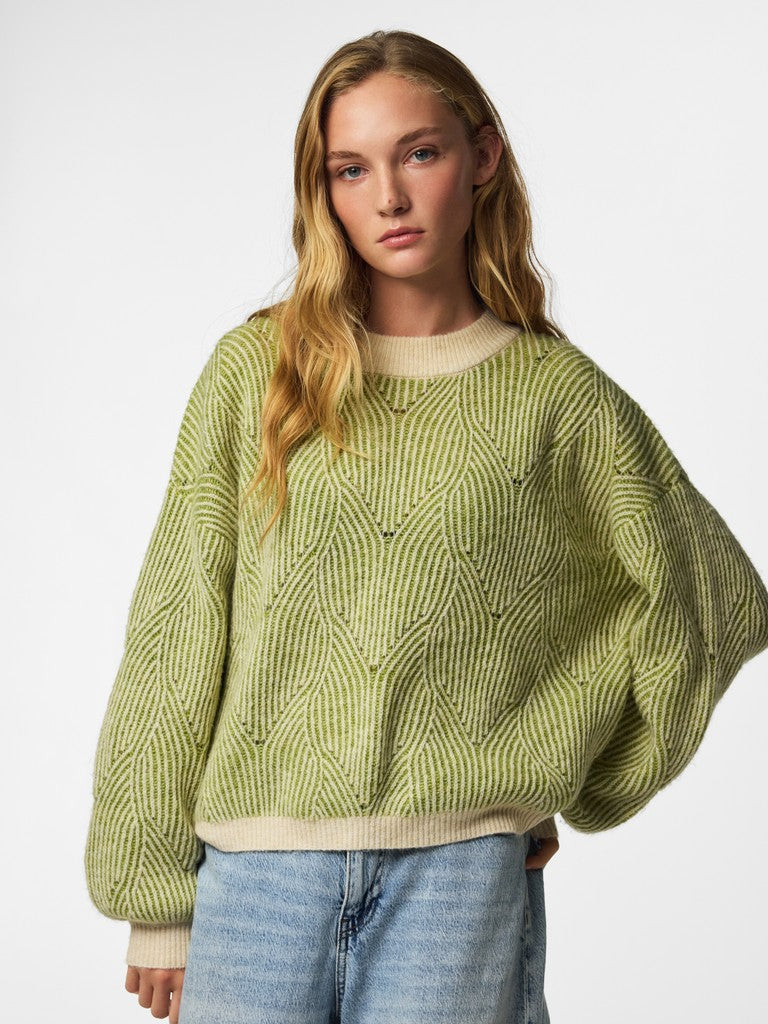Pieces Jenna Sweater Whitecap Gray/Green