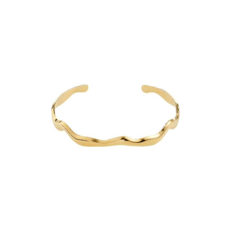 Gold bracelet on a white background
