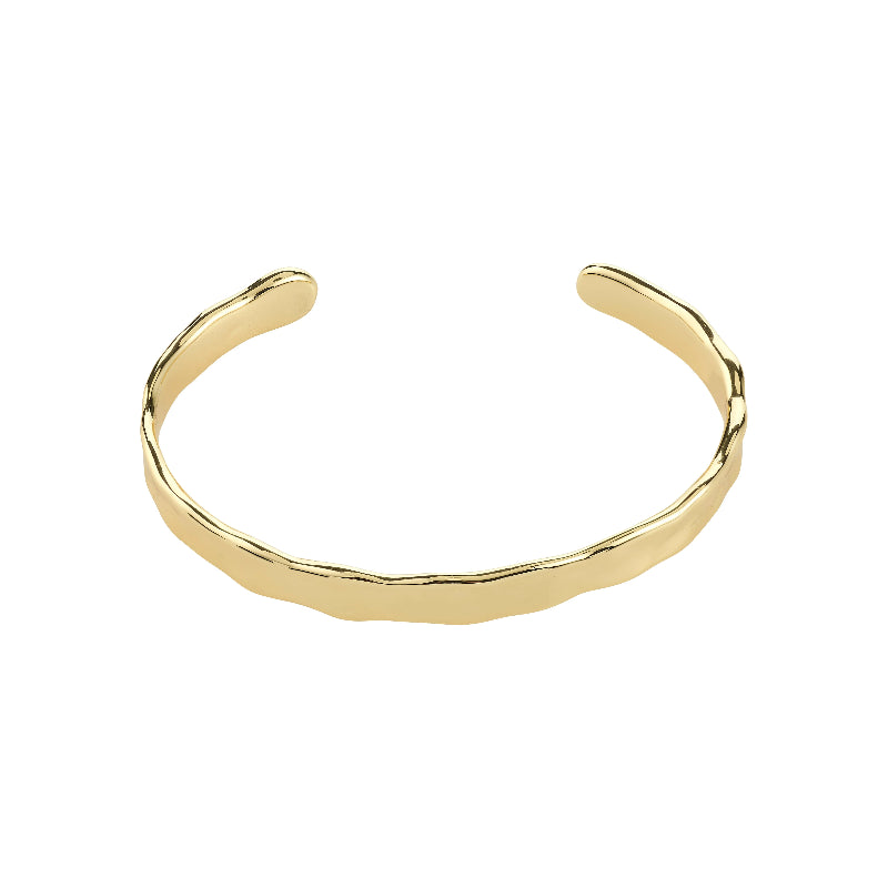 Gold bracelet on a white background