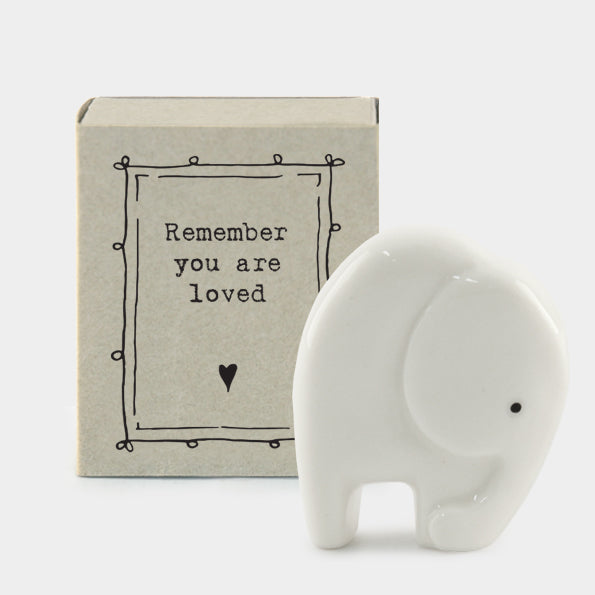 Porcelain Matchbox Elephant-Remember You are Loved