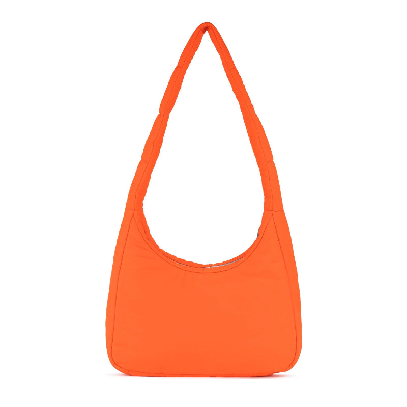 Roka Belize Medium Crossbody Bag Tangerine on a white background