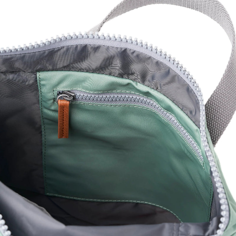 interior pocket on the Roka Canfield backpack Frost