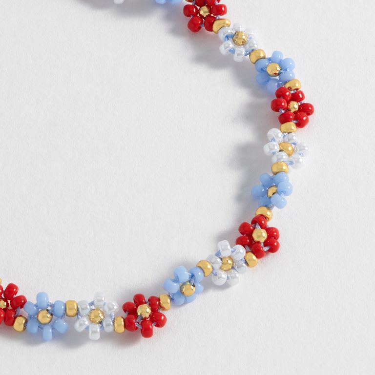 ESTELLA BARLETT DASIY CHAIN BRACELET IN RED AND BLUE