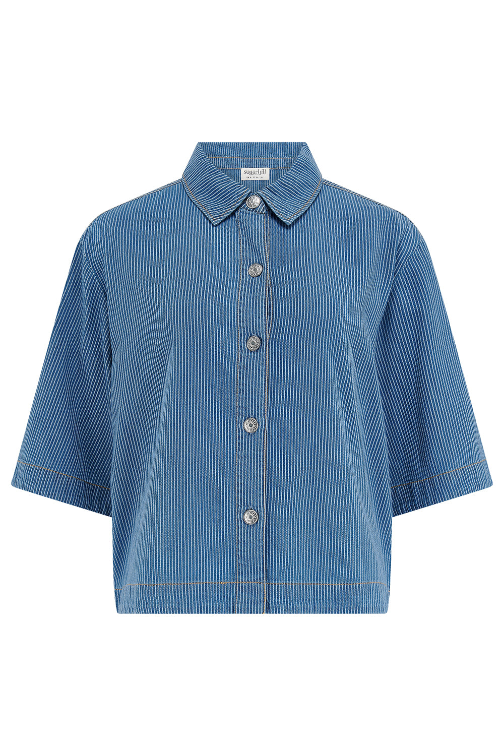 Sugarhill Amity Jacket-Blue Stripe Denim on a white background
