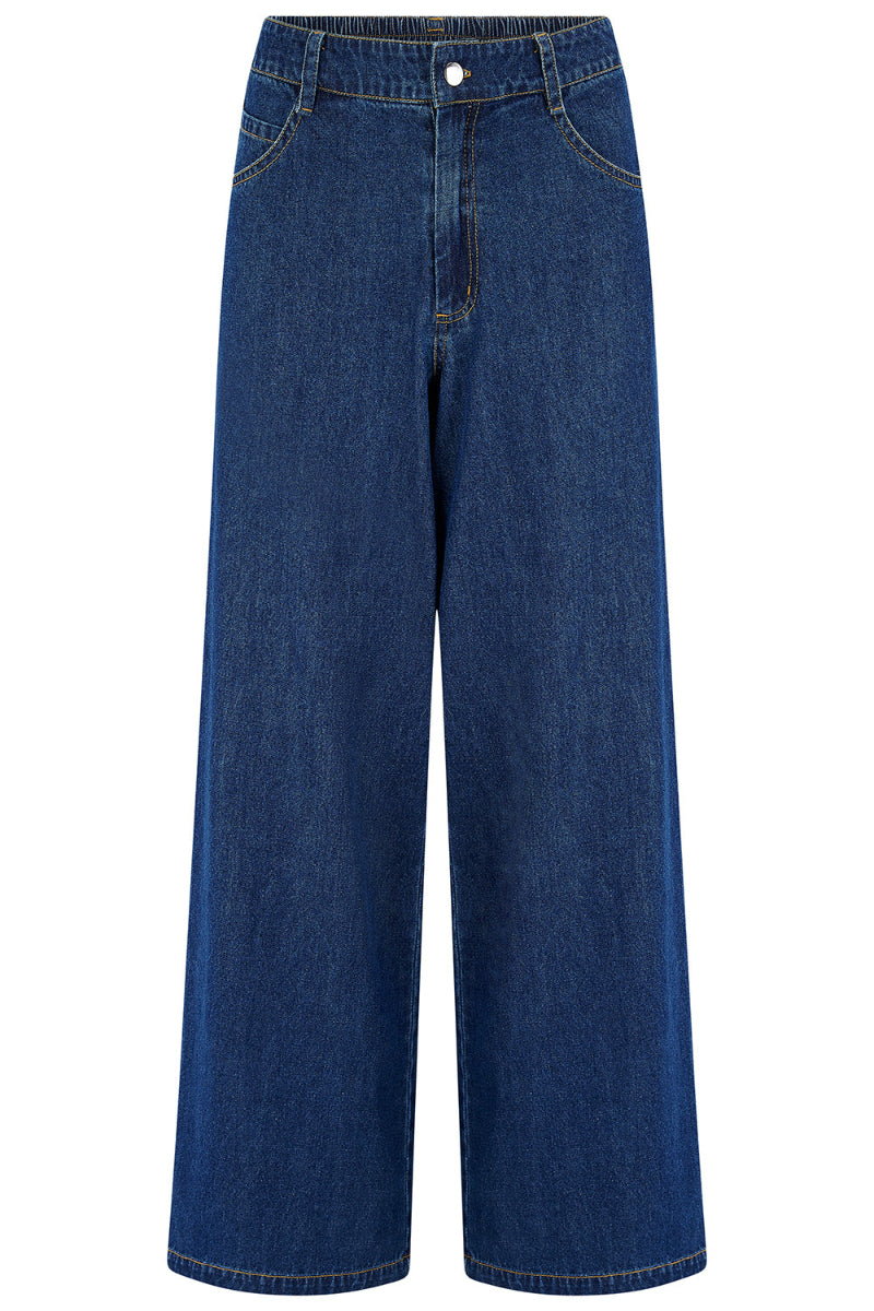 Blue jeans on a white background