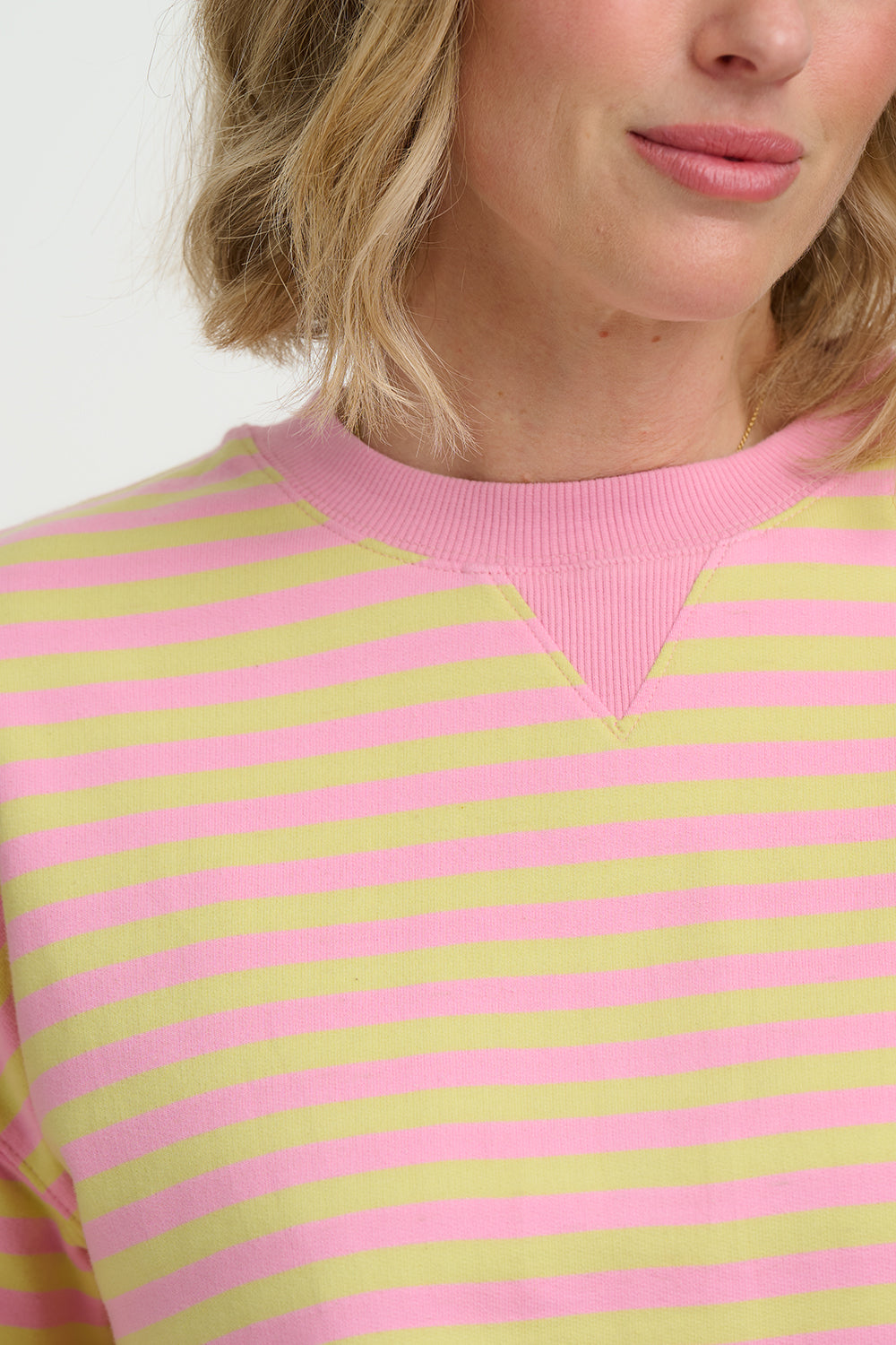 Sugarhill Lucia Sweatshirt-Pink/Yellow NECK DETAIL