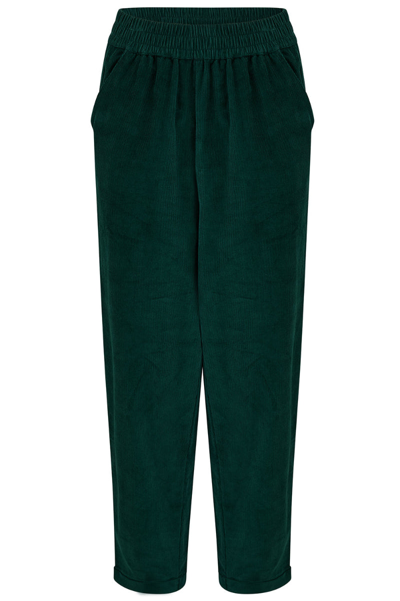 Sugarhill Vonnie Trouser Green cords  pants on a white background