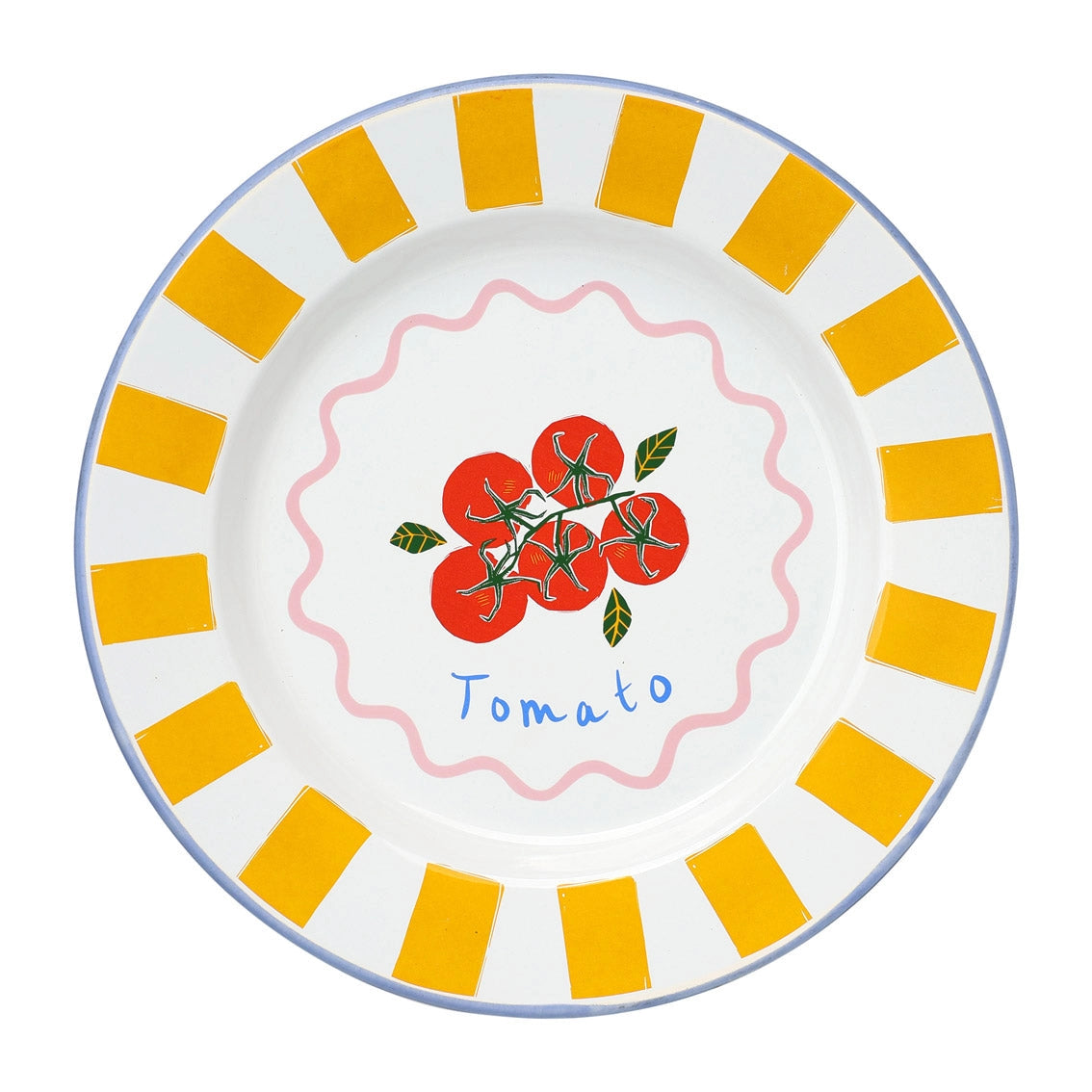 Bon Appetit Enamel Plate Tomato - 25cm on white background