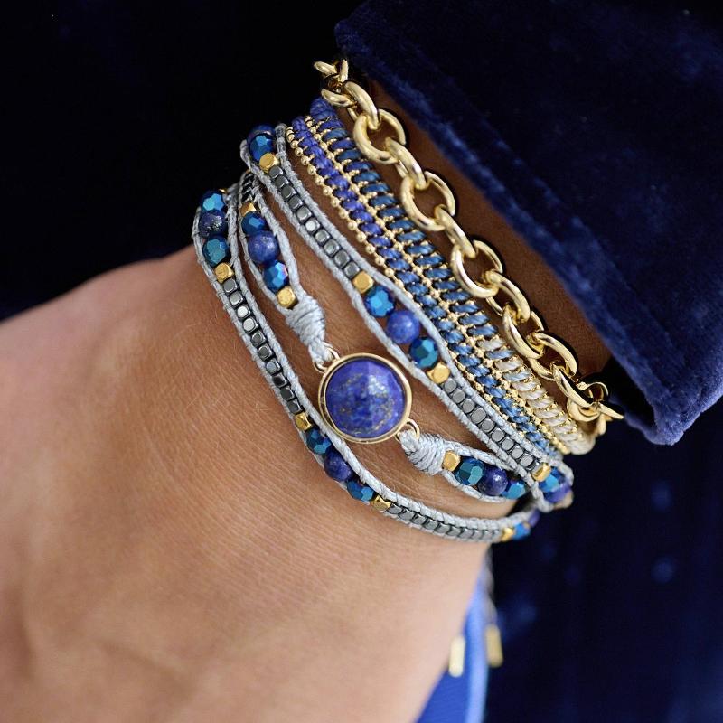 Yolia Denim Ombré Gold Bracelet BOHO BETTY