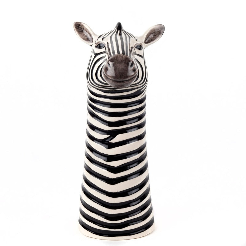 Zebra vase hand painted stoneware