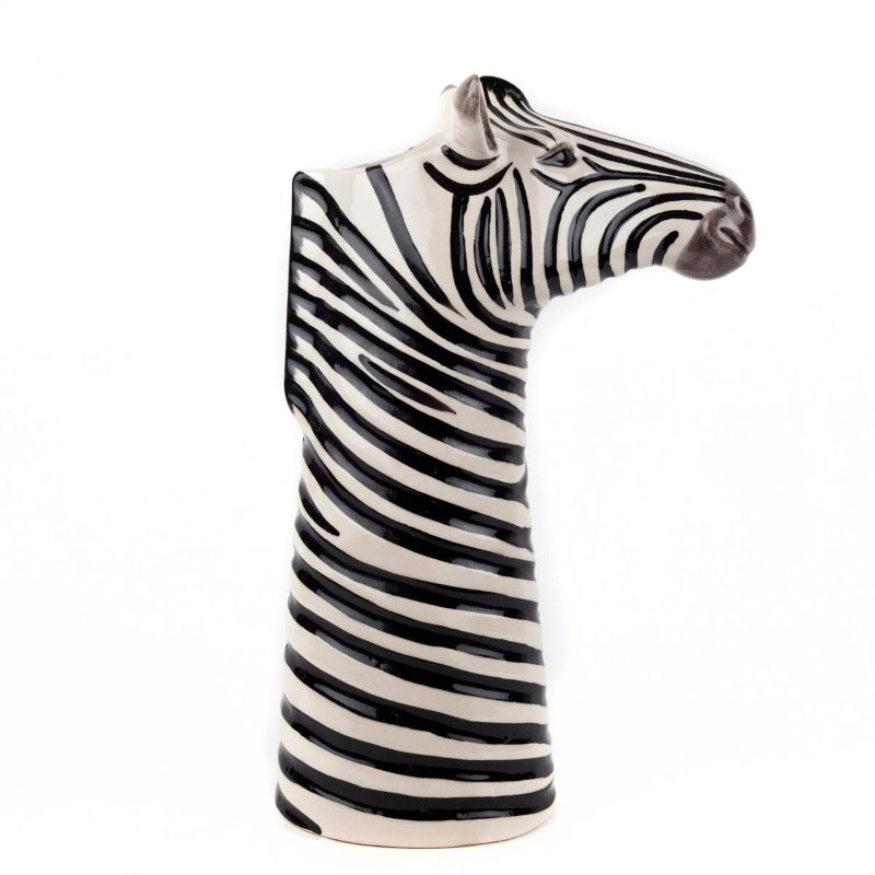 Zebra hand painted pottery vase