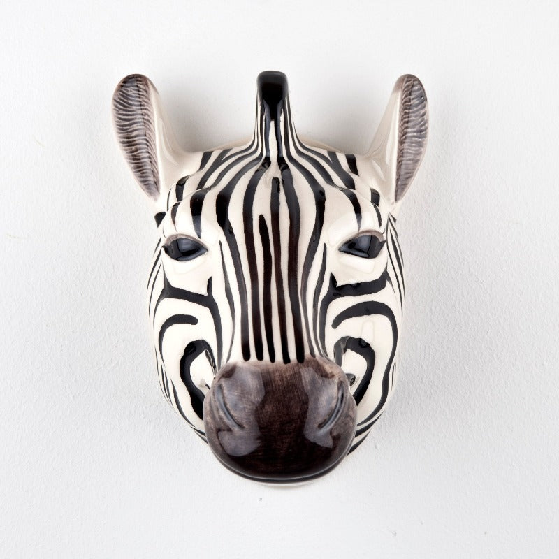 Zebra head wall art vase