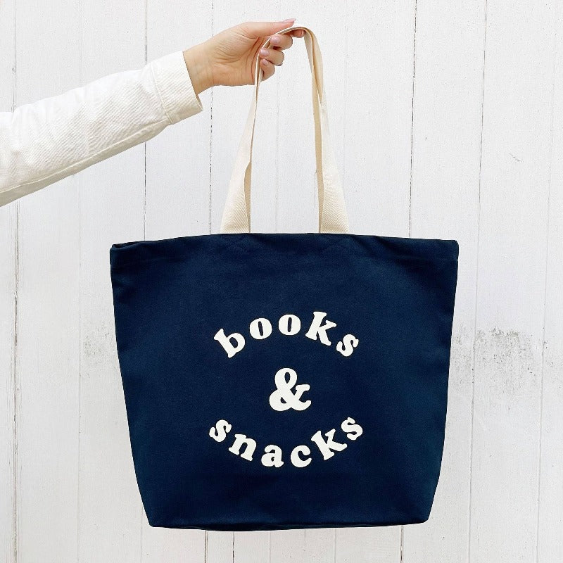 alphabet bags books & snacks toat bag in blue