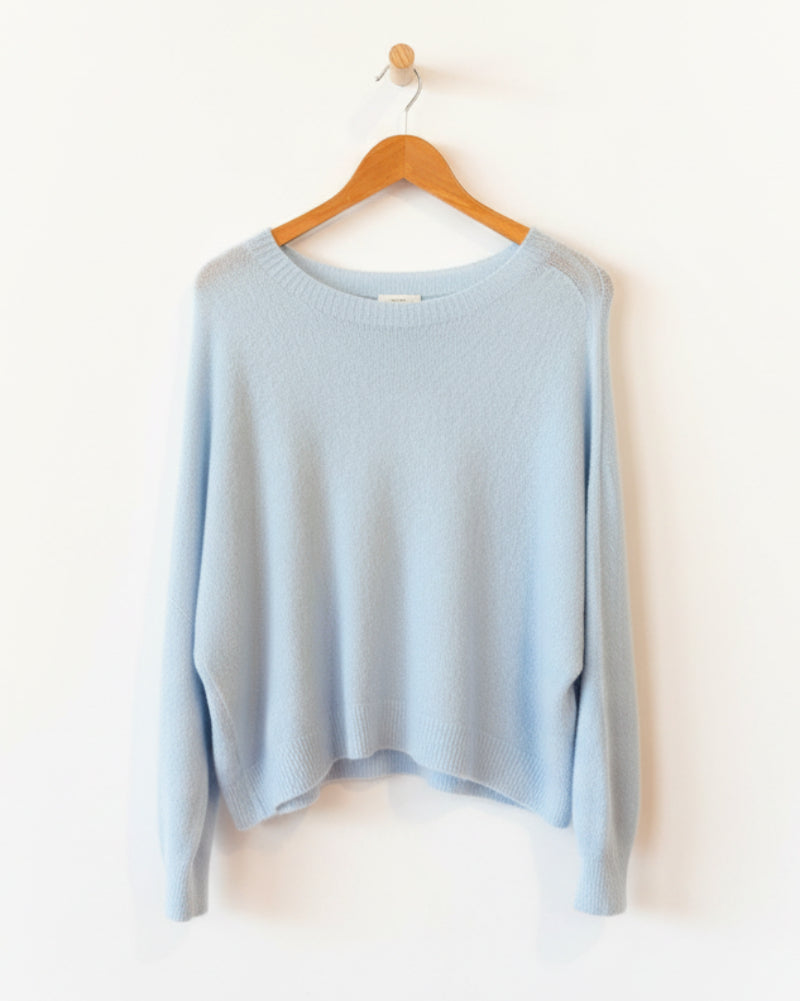 pale blue slouchy jumper with alpaca blend one size