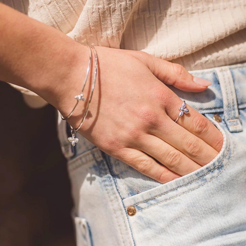 silver bee bangle