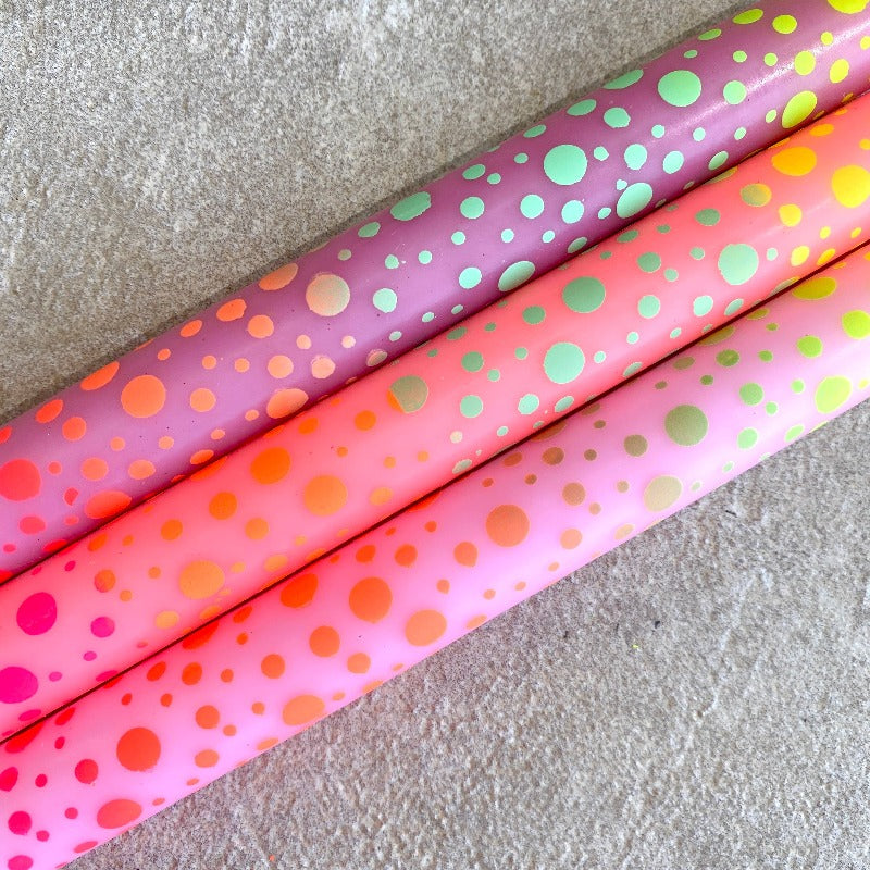 neon dot candles by Pink Stories