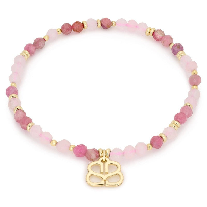 Boho Betty Dash Pink Gemstone Stretch Bracelet