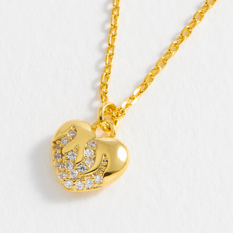 estella bartlett gold flaming heart necklace