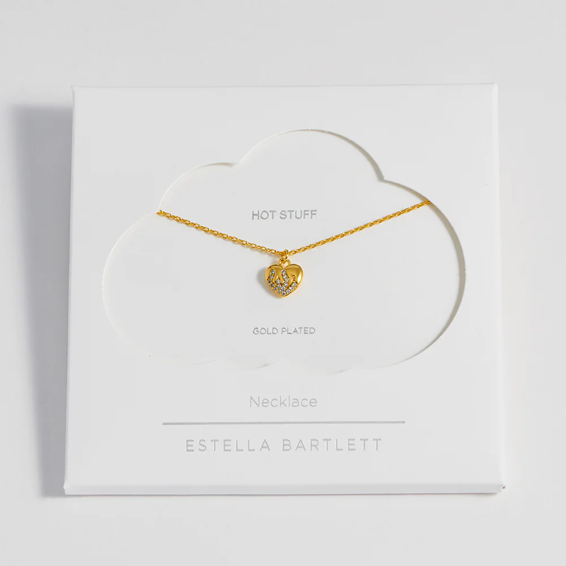 estella bart gift packaging for flaming heart necklace