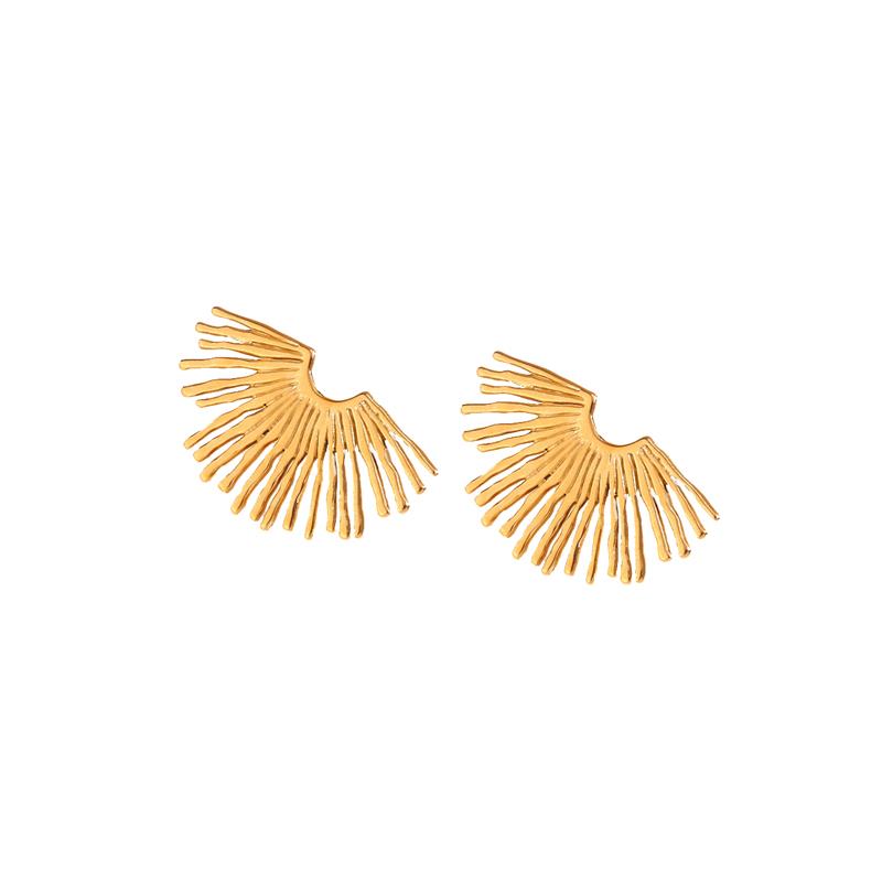 gold sun ray earrings