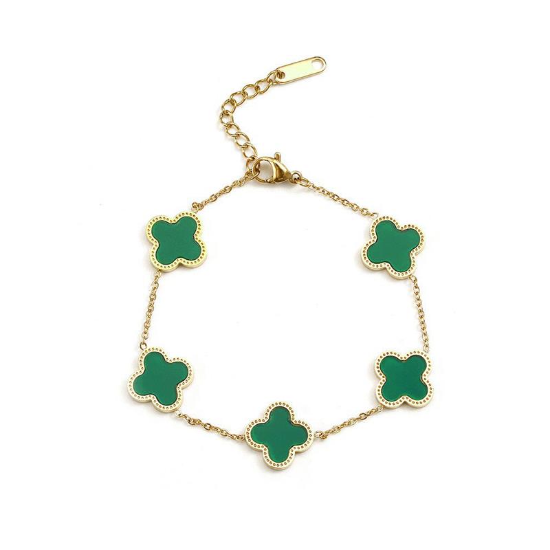 clover bracelet with green and gold