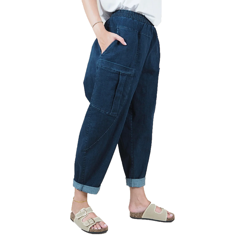 italian denim balloon trouser pocket panel